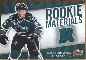 2007-08 Upper Deck Rookie Materials Torrey Mitchell RM-TM San Jose Sharks