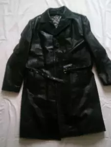 Herren Ledermantel Nikator lang Gr. 50 Gothic Matrix Trenchcoat Militär - Bild 1 von 7