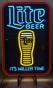 NUOVA Insegna Birra Miller Lite Vetro Animato Movimento Display Insegna LED 18x12" - Video - Foto 1 di 10