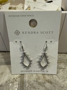 Kendra Scott Alora Rhodium Over Brass Drop Earrings - Silver NWT - Picture 1 of 2