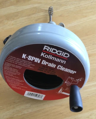 Limpiador de drenaje Ridgid Kollmann K-Spin herramientas de drenaje de mantenimiento de plomería 25 pies Mano Foto 1 de 4