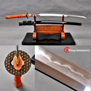 Espada afilada samurai japonesa Katana hecha a mano de acero T10 plegada templada de arcilla de 40"" - Imagen 1 de 12