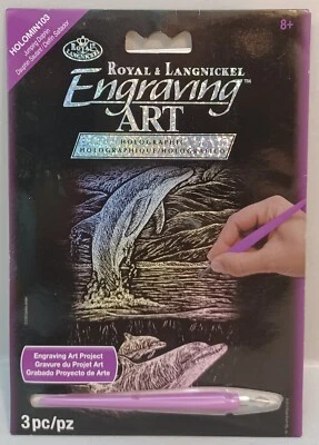 ROYAL LANGNICKEL Copper Foil Engraving Kit 5"X7" Jumping Dolphin HOLOMIN103   -W - image 1 of 4