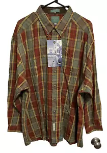 BAXTER Brand Chino Jeanswear Men Long Sleeve Button Flannel Plaid Shirt XXL NEW - Picture 1 of 14