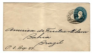 B71 USA Ganzsachenbrief @ 1890er Jahre nach Bahia Brasilien geschickt - Bild 1 von 1