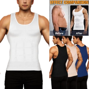 Herren Hi-Kompression Shirt Gynäkomastie Weste Abnehmen Body Shaper Unterhemd Tops - Bild 1 von 19