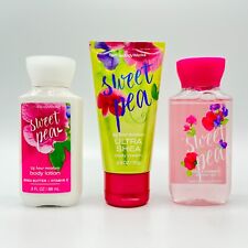 Bath and Body Works Sweet Pea Travel Size Lotion, Cream and Shower Gel 3-Pc Set