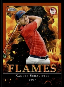 Xander Schauffele 2024 Topps Chrome US Olympics Flames Orange /25 Golf - Picture 1 of 2