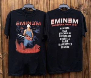 Eminem T-Shirt, Eminem Eurpean Tour 2001 Black T-Shirt - Picture 1 of 1