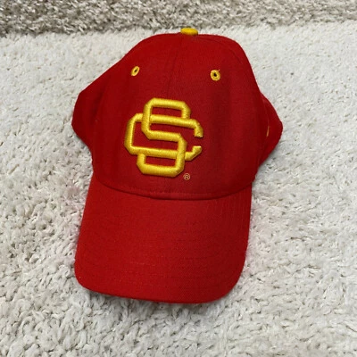 Vintage New Era USC Trojans Wool Hat Red Yellow Fitted 7 1/2 South NCAA Football - Image 1 of 4