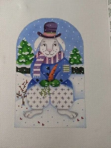 Needlepoint Canvas Hase im Winter - Bild 1 von 1