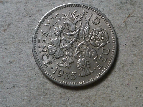 Great Britain *one* sixpence 1954 1955 1956 1957 1958 1959 1961 etc Wedding gift Cover