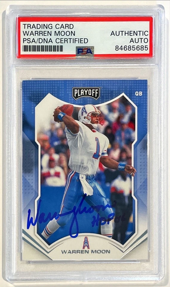 2021 Panini Playoff Warren Moon Houston Oilers Signed Auto Card #56 PSA/DNA - Image 1 of 1
