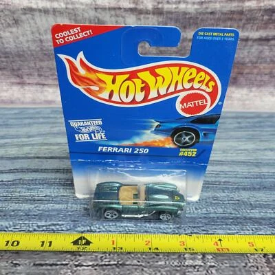 Ferrari 250 Mattel 1995 fundido a presión Hot Wheels verde azulado sellado  Foto 1 de 4