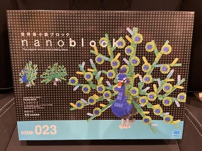 BRAND NEW NANOBLOCK NBM-023 PEACOCK ANIMALS DELUXE EDITION 600 MICRO PIECES - Image 1 of 4