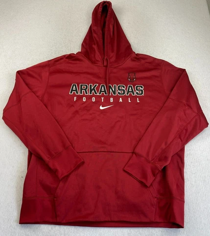 Arkansas Razorbacks Nike Sweatshirt Mens XXL Football Hoodie Therma Fit Red Cover