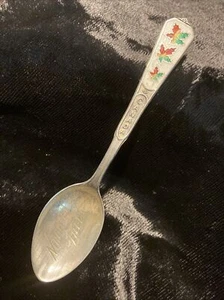 Vtg Sterling Canada BMCo Demitasse Spoon Enamel Maple Leaf Niagara Falls Marked - Picture 1 of 5