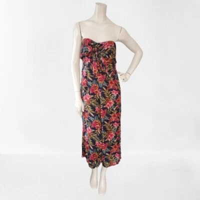 American Eagle 连身裤 S 女式花卉绑带热带管  — 第 1/4 张图片