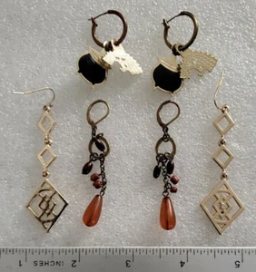 Vintage Lot 3 Pairs Earrings - Picture 1 of 7