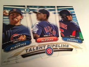 2018 Bowman Talent Pipeline 5x7 Cubs Mark Zagunis Adbert Alzolay Albertos /49 - Picture 1 of 1