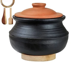 Handmade Terracotta Unglazed Clay Handi/Earthen Pots for Cooking with Lid 2 L - Picture 1 of 4