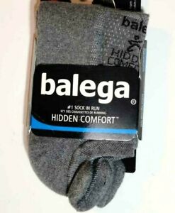 BALEGA HIDDEN COMFORT NO SHOW CHARCOAL GRAY SOCKS LARGE MEN 9.5-11.5