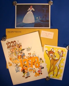 SOBRE DE CORREO PUBLICITARIO ORIGINAL WALT DISNEY PRODUCTIONS CON TRES TARJETAS DE FAN - Imagen 1 de 12