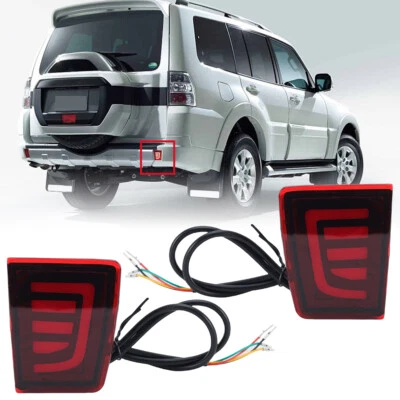 2 PIEZAS LED Rojo Para Mitsubishi Montero Pajero 2007-2021 Parachoques Trasero Lámpara Luz Trasera Foto 1 de 4