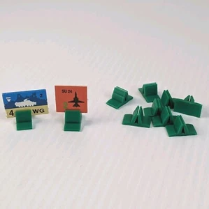 1989 TSR Red Storm Rising 10 Replacement Bases Holders Green Card Pieces Parts - Picture 1 of 3