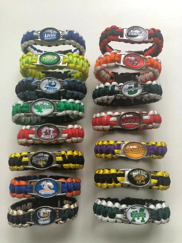 Football Team Paracord Survival Bracelets Sports Bracelet NCAA College Team  9' Cover