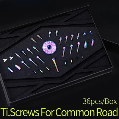 36PCS Titanium Common Road Bike Bolts Brake Shoe/Derailleur Wheel/Stem Bolt - Image 1 of 4