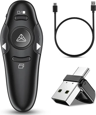 Rechargeable 2-in-1 USB Type C Wireless Presenter with Laser Pointer - image 1 of 4