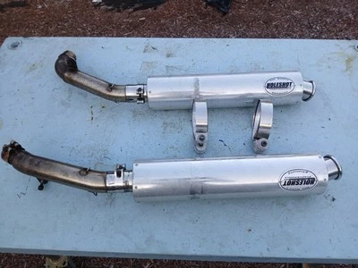 Tubo silenciador de escape Superhawk 2002 03 VTR1000F deslizable con orificio  Foto 1 de 4