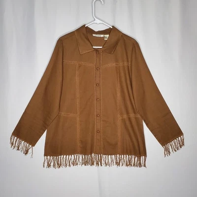 Conjunto Top Falda Selene Sport Western Flecos Mujer Grande Marrón Lino Foto 1 de 4