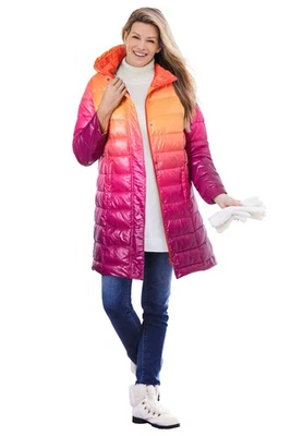 Chaqueta acolchada larga Woman Within talla grande Foto 1 de 4