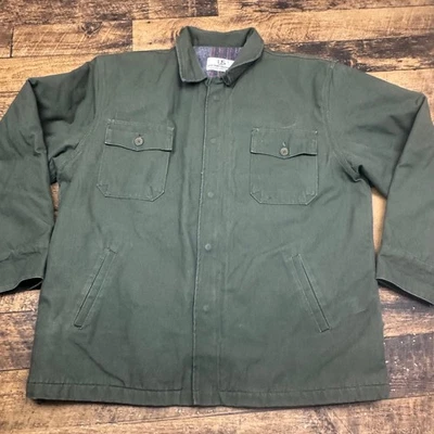 Uniform Solutions Mens Work Utility Jacket Green Carpet Lined Snap Zip Front XL - Image 1 of 4