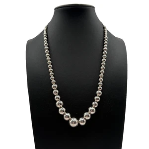 Collana FAS Argento Sterling 925 Sfera Graduata Perline 12"-20" Chiusura Fredda 21g - Foto 1 di 5