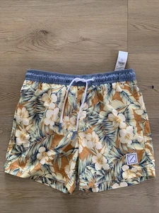 American Eagle Badehose über Knie Small Island Palmen Wellen Hibiskus Neu mit Etikett - Bild 1 von 11