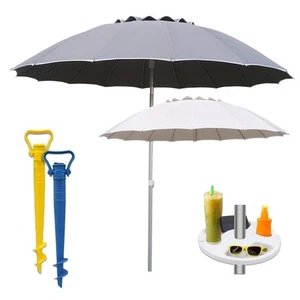 Maury s Kit Ombrellone da Spiaggia Super Resistente con 16 Stecche h 240 cm - Foto 1 di 9