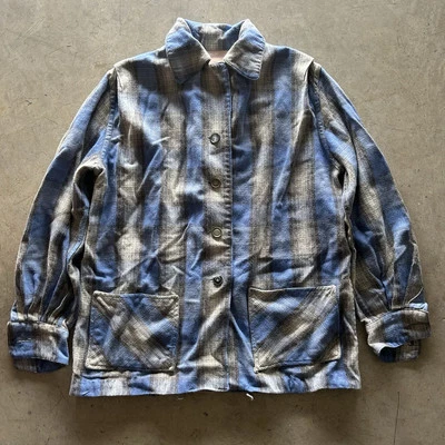 Vintage 1950s Gabardine Shadow Plaid Button Up Flannel Shirt - Image 1 of 3