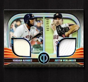 Reliquias dobles Yordan Álvarez-Justin Verlander 2022 Topps Trib #DR2-AV #d/199 B887 - Imagen 1 de 2
