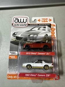 2022 AW Auto World Target Exclusive 2 Pack Chevy Camaro 2012 ZL1 & 1982 Z28 - Picture 1 of 2