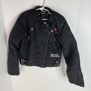 Harley Davidson Mantel, Mädchen Medium (8/10), Full Zip, schwarz, Logo, Motorrad - Bild 1 von 7