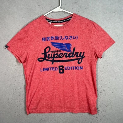 SuperDry Mens Red Vintage T-Shirt Premium Label Line Size XL - Image 1 of 4