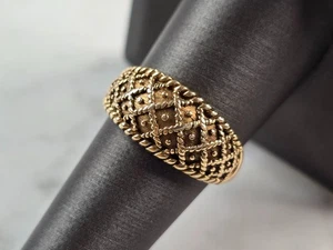 Womens Vintage Estate 10K Yellow Gold Modernist Ring 4.0g E6820 - Picture 1 of 6