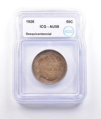 1926 Sesquicentennial Commemorative Half Dollar AU58 ICG Toned *6965 - Image 1 of 3