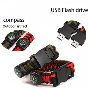 Clé USB 8G ~ 2 To disque en U boussole portable bracelet tissage nylon - Photo 1/21