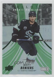 Upper Deck Trilogy Premieres 2022 verde/99 nivel 1 Matty Beniers #149 novato radiocontrol - Imagen 1 de 4