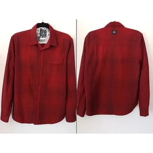 Volcom Red Plaid Flannel Shirt Men's Medium Button Up Grunge Skater - Picture 1 of 8