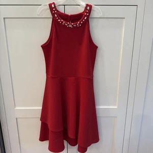 The Children's Place Girls Christmas Holiday Party Dress Sleeveless Red Size 14 - Picture 1 of 7